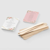 Elegant Bloemen Blush Roze Goud Bruiloft Programma Handwaaier (Niet-gemonteerd)