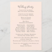 Elegant Bloemen Blush Rozen Eenvoudig Trouwprogram (Achterkant)