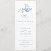  Elegant Bloemen Boeket Bruiloft Programmakaart (Voorkant)