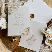 Elegant  Bloemen Boeket Cream Bruiloft Kaart