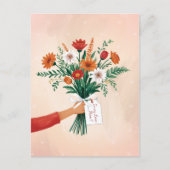 Elegant Bloemen Boeket Moederdag Briefkaart (Voorkant)