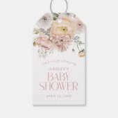 Elegant Bloemen Botanisch Baby shower Favor Cadeaulabel (Voorkant)