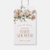Elegant  Bloemen Botanisch Baby shower Favor Cadeaulabel (Voorkant)