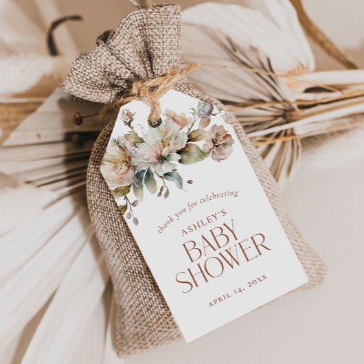 Elegant  Bloemen Botanisch Baby shower Favor Cadeaulabel