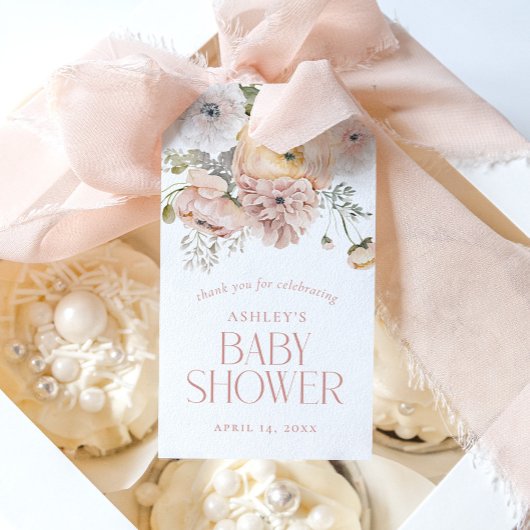 Elegant Bloemen Botanisch Baby shower Favor Cadeaulabel