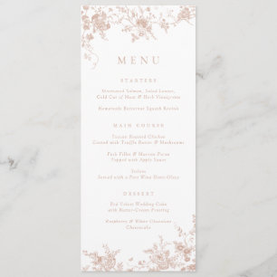 Elegant Bloemen Botanisch Blush Roze Menu