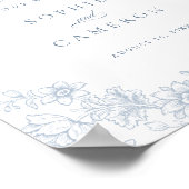 Elegant Bloemen  Botanisch Bruiloft Welkom Poster (Hoek)