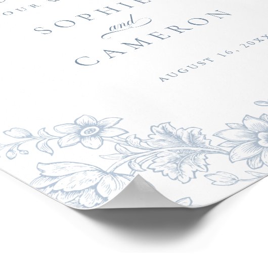 Elegant Bloemen Botanisch Bruiloft Welkom Poster (Hoek)