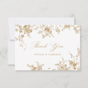Elegant Bloemen  Botanisch Goud Bedankkaart