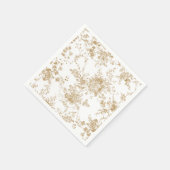 Elegant Bloemen Botanisch Goud Frans Toile Bruilof Servet (Hoek)