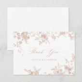 Elegant Bloemen Botanische Blush Roze Bedankkaart (Voorkant / Achterkant)
