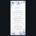 Elegant Bloemen  Botanische Marine Blauw Menu<br><div class="desc">Elegant Bloemen  Botanische Marine Blauw Bruiloft Menu</div>