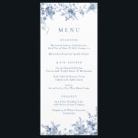 Elegant Bloemen  Botanische Marine Blauw Menu<br><div class="desc">Elegant Bloemen  Botanische Marine Blauw Bruiloft Menu</div>