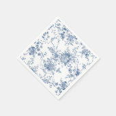 Elegant Bloemen Botanische Marine Blauw Toile Brui Servet (Hoek)