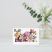 Elegant Bloemen Boutique Logo Design Vrouwelijk Me Visitekaartje (Staand voorkant)