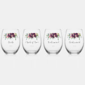 Elegant Bloemen Bruids Bruids Party Wijnglas Zonder Voet (Voorkant)