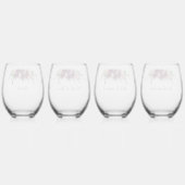 Elegant Bloemen Bruids Bruids Party Wijnglas Zonder Voet (Achterkant)