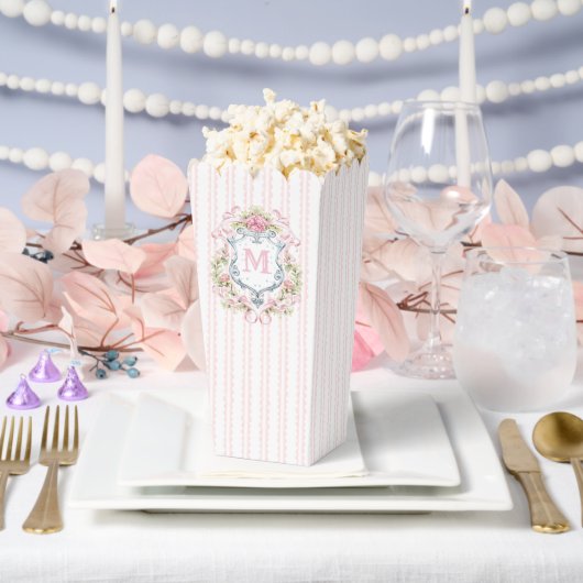 Elegant Bloemen Bruids Crest PopCorn Bedankdoosjes (Huwelijk)