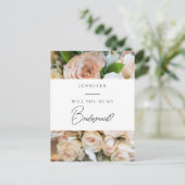 Elegant bloemen bruidsmeisje voorstel briefkaart (Staand voorkant)