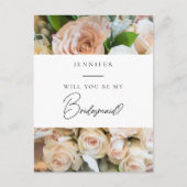 Elegant bloemen bruidsmeisje voorstel briefkaart (Voorkant)