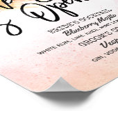 Elegant Bloemen Bruiloft De Bar is Open Drankkaart Poster (Hoek)