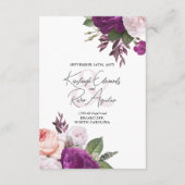 Elegant  Bloemen Bruiloft Detail / Routebeschrijvi Informatiekaartje (Achterkant)