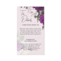 Elegant Bloemen Bruiloft Details Info Kaart