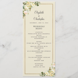 Elegant Bloemen Bruiloft Roos Goud Lijst Eierschaa Menu