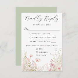 Elegant Bloemen Bruiloft RSVP Kaart