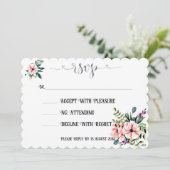Elegant Bloemen Bruiloft RSVP Ontwerp Kaart (Staand voorkant)