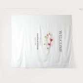 Elegant bloemen bruiloft welkom bord tapestry wandkleed (Voorkant (horizontaal))