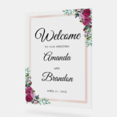 Elegant Bloemen Bruiloft Welkomstbord Acryl teken Acryl Bord (Hoek)