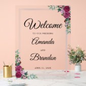 Elegant Bloemen Bruiloft Welkomstbord Acryl teken Acryl Bord (Huwelijk)