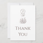 ELEGANT Bloemen Bruiloftsinvatie - Chic Monogram Kaart (Achterkant)