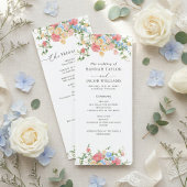 Elegant Bloemen Bruiloftsprogramma Programmakaart