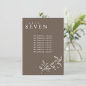 Elegant Bloemen Bruin Bruiloft Zitkaart Kaarten (Staand voorkant)