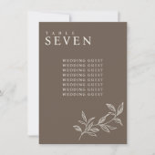 Elegant Bloemen Bruin Bruiloft Zitkaart Kaarten (Voorkant)