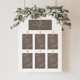 Elegant Bloemen Bruin Bruiloft Zitkaart Kaarten