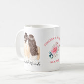 Elegant Bloemen Bruin Hoor Bruidsmeisje Voorstel Koffiemok (Voorkant links)