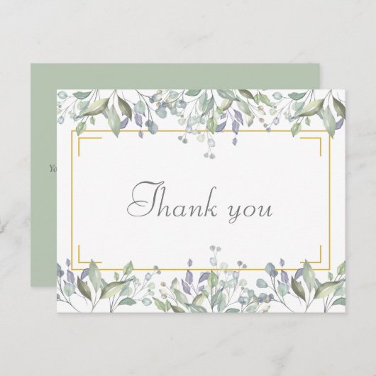 Elegant Bloemen Business Dank u kaart (Voorkant / Achterkant)