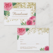 Elegant  Bloemen Cadeaubon Kortingskaartje (Voorkant / Achterkant)