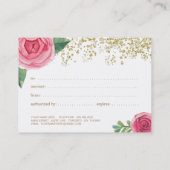 Elegant  Bloemen Cadeaubon Kortingskaartje (Achterkant)