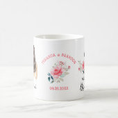 Elegant Bloemen Chic Brunette Bruidsmeisje Voorste Koffiemok (Center)