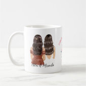 Elegant Bloemen Chic Brunette Bruidsmeisje Voorste Koffiemok (Links)