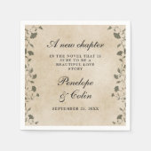 Elegant  Bloemen Chique Bibliotheek Bruiloft Servet (Voorkant)