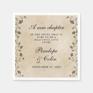 Elegant  Bloemen Chique Bibliotheek Bruiloft Servet