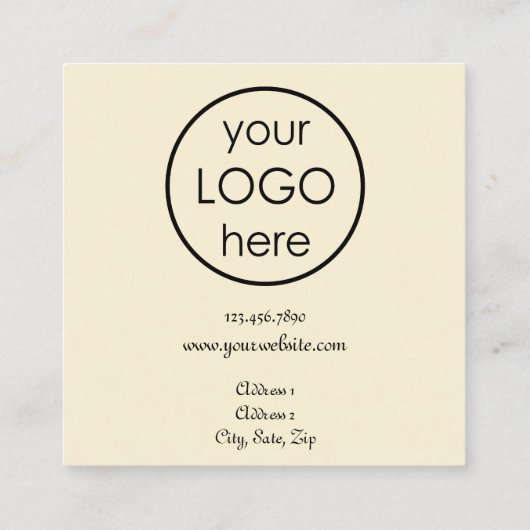 Elegant  Bloemen Custom Antiek Store Vierkante Visitekaartje (Achterkant)