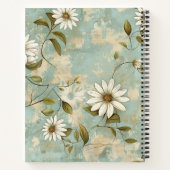 Elegant  Bloemen Daisy Patroon Monogram Notitieboek (Achterkant)
