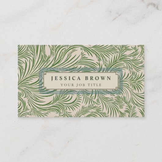 Elegant Bloemen Damask Visitekaartje (Voorkant)