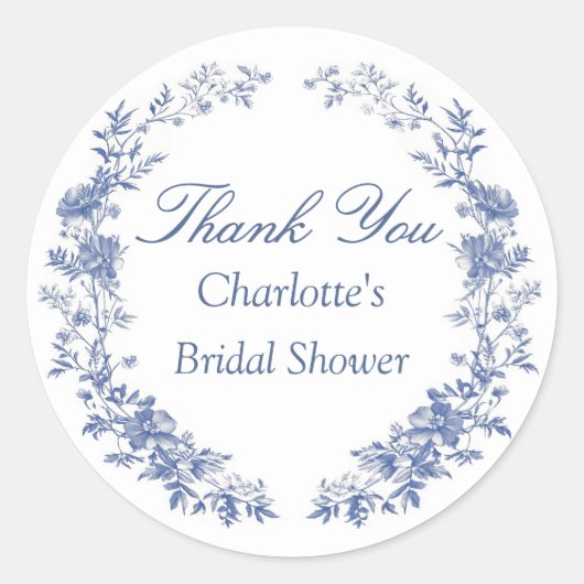Elegant Bloemen Dank u Vrijgezellenfeest Ronde Sticker (Voorkant)
